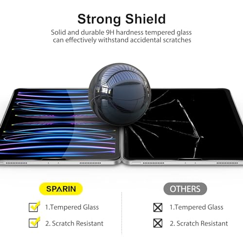 SPARIN 3 Pack Screen Protector for iPad Air 5th 4th Generation 10.9 inch (Air 5/4) 2022/2020, iPad Pro 11 inch (2022/2021/2020/2018), Tempered Glass, Case Friendly, Anti-Scratch - Image 3