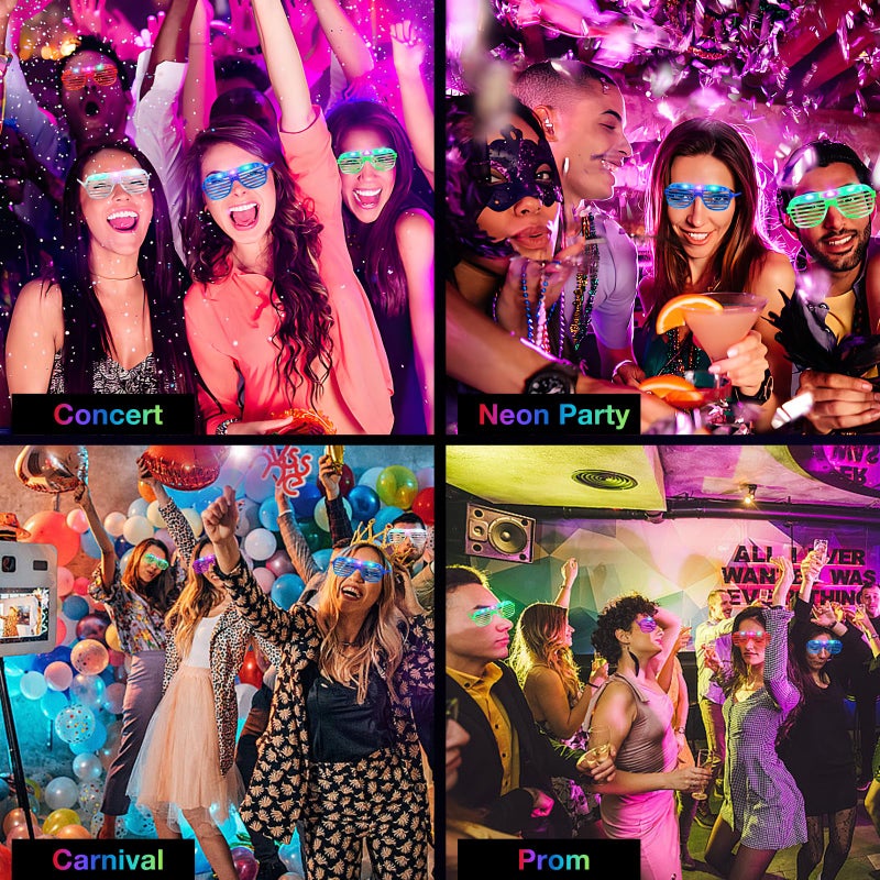 FathiSooc 42 PCs LED Glasses,Light Up Glasses,Glow Glasses Glow In The Dark Party Supplies Suitable For Kids/Adults, 3 Light up Modes, 6 Neon Colors Rave Party,Wedding, Birthday, Concert, New Year, Carnival - Image 4