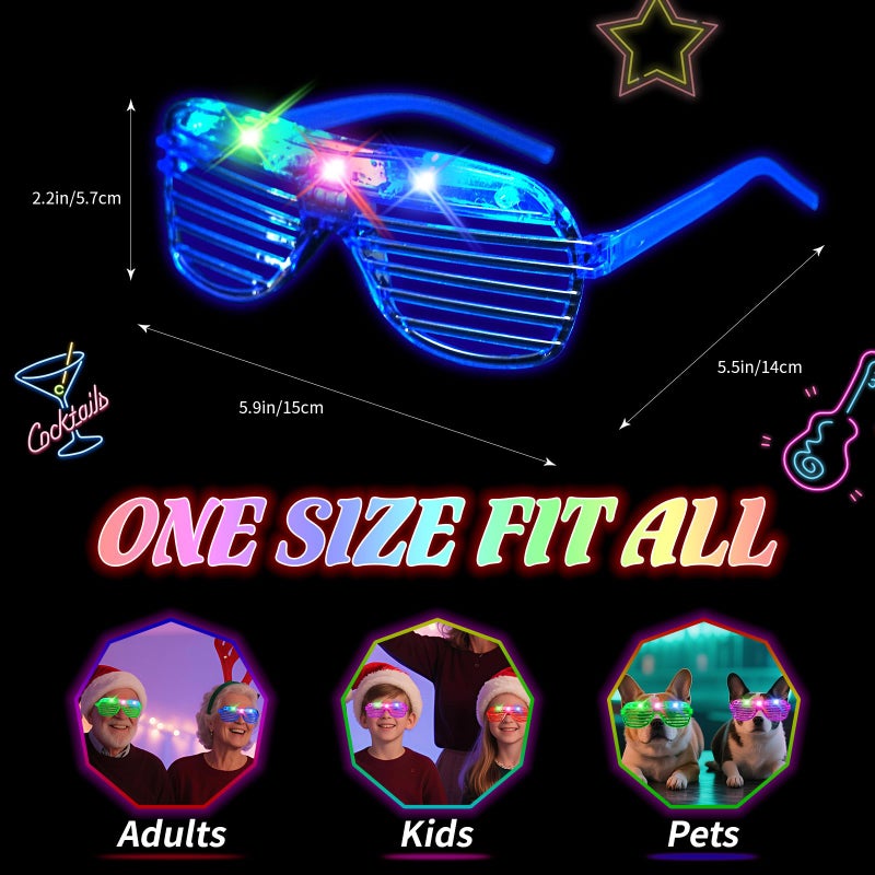 FathiSooc 42 PCs LED Glasses,Light Up Glasses,Glow Glasses Glow In The Dark Party Supplies Suitable For Kids/Adults, 3 Light up Modes, 6 Neon Colors Rave Party,Wedding, Birthday, Concert, New Year, Carnival - Image 5