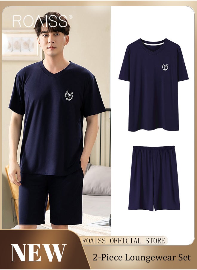 Men 2 Piece Loungewear Set   Short Sleeves & Shorts   Modal Pajamas Loose & Comfortable Skin Friendly Fabric   Soft & Versatile Design - pzsku/ZDB58ACB6C6E4F6474E37Z/45/_/1697682890/531a8c3a-3d2f-4397-af7f-8a92661886e6