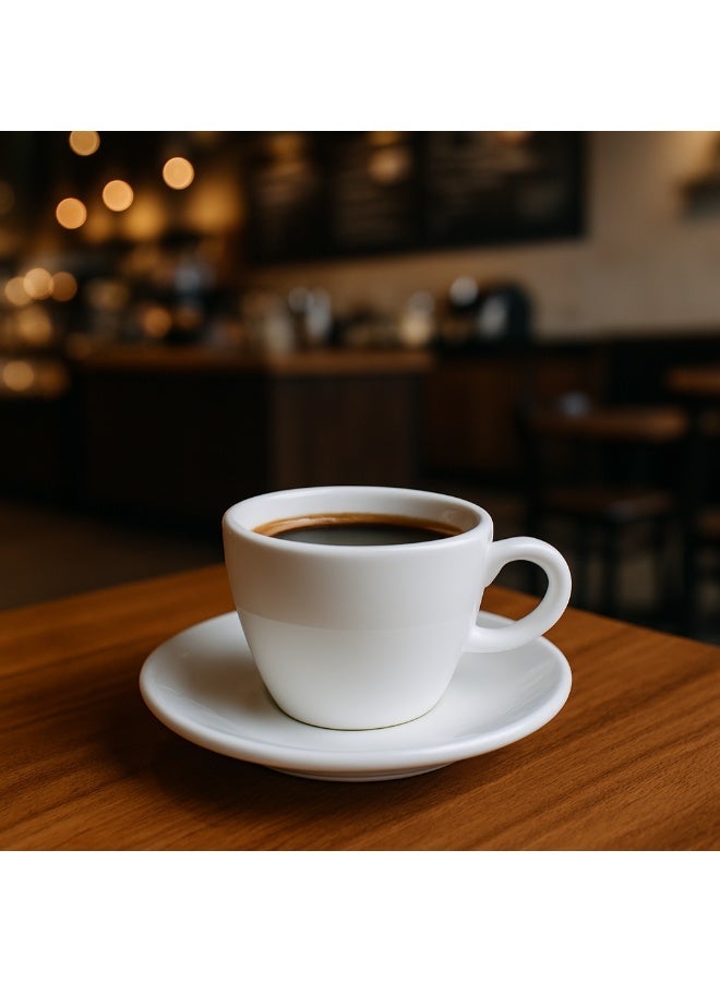 Safa ✨ White Porcelain Coffee Cup Set – 12 Pieces for 6 Persons | 125 ml ✨ - Image 1