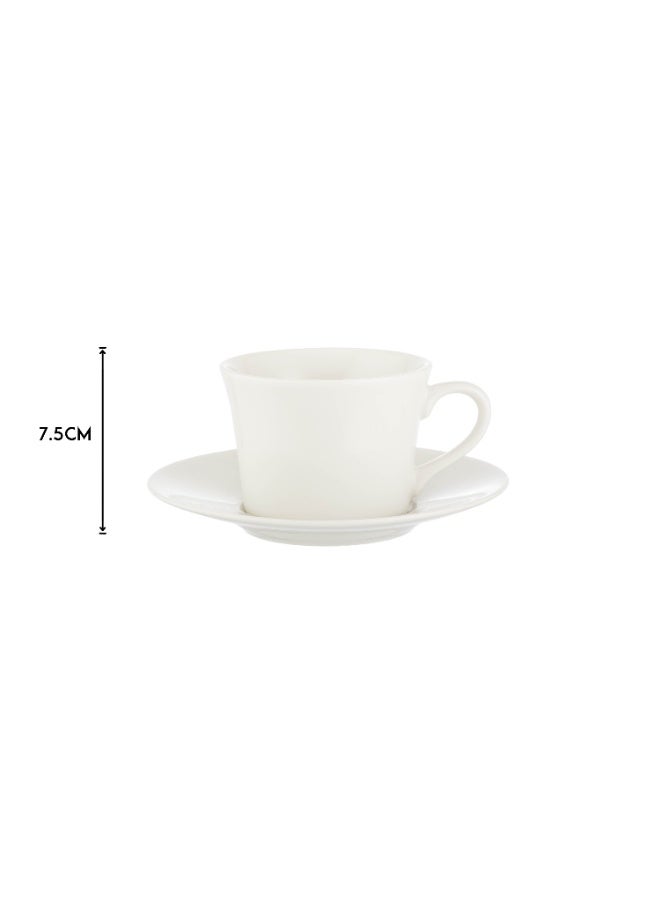 Safa ✨ White Porcelain Coffee Cup Set – 12 Pieces for 6 Persons | 170 ml ✨ - Image 5