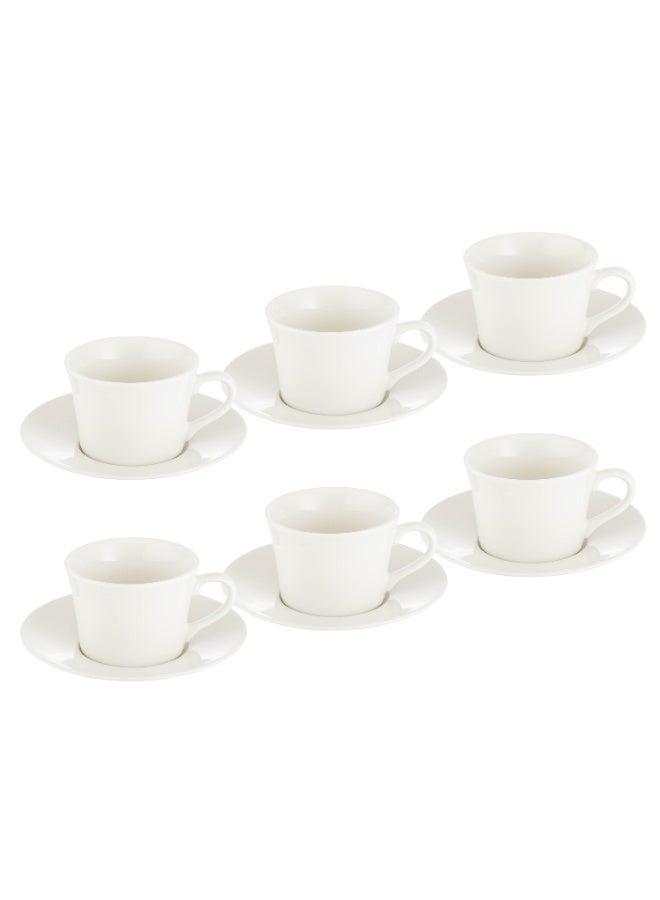 Safa ✨ White Porcelain Coffee Cup Set – 12 Pieces for 6 Persons | 170 ml ✨ - Image 2