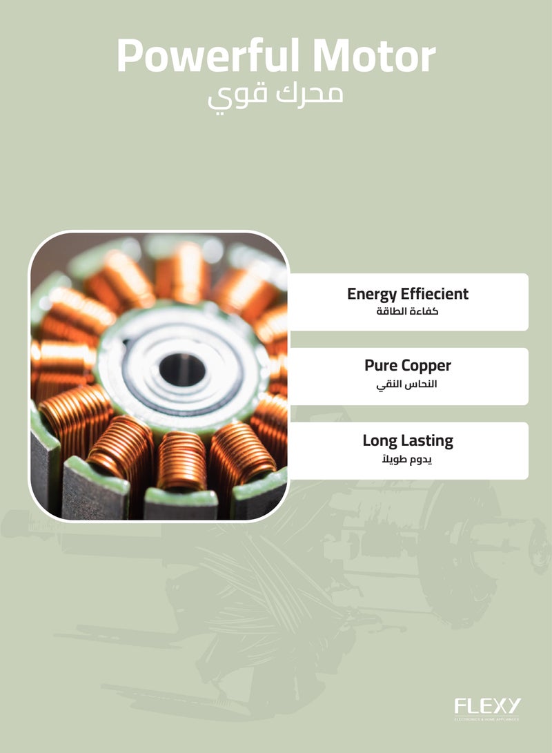 FLEXY® 16" Inch Stand Fan | Pedestal Floor Cooling Fan For Home And Outdoor Use | 5 Leaf 3 Speed Powerful Electric Tower Fan With Jet Fan Technology - Image 4