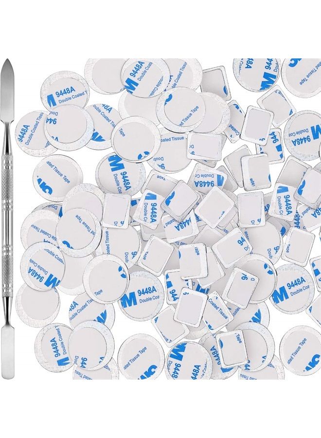 Sumind 101 قطعة ملصقات معدنية لمجموعة لوحات ظلال العيون، تشمل 1 أداة تفريغ مكياج، 50 قطعة ملصقات معدنية فارغة مربعة للوحات، و50 قطعة ملصقات دائرية ملونة للمكياج - Image 1