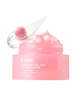 KOEC Pink Collagen Capsule Cream, Face Moisturizer - Lightweight Moisturizing Cream, Niacinamide for Uneven Skin Tone, Glow hydration,50g  - Image 1