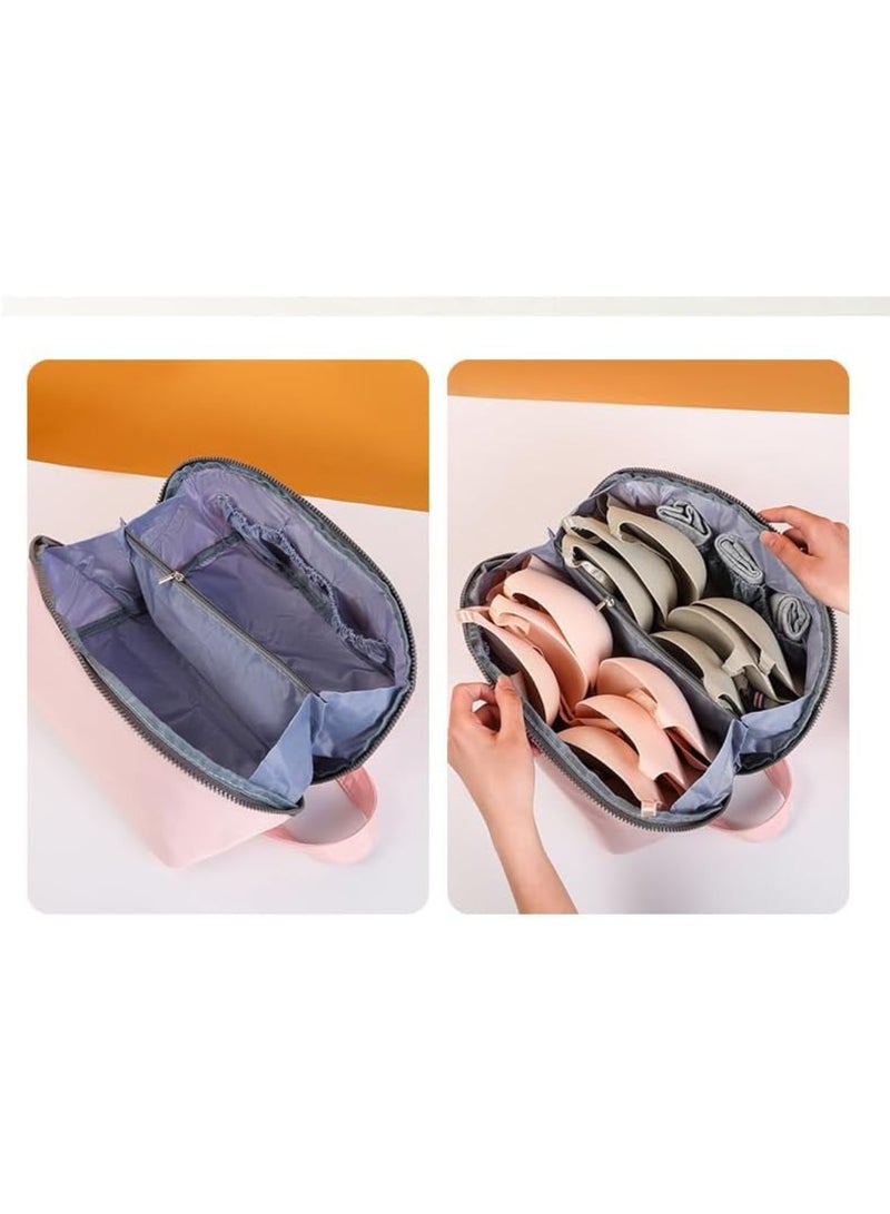 YelaJoy Travel Underwear Organizer Bag Multifunctional Travel Bra Underwear Storage Bag Portable Socks Lingerie Pouch,Pink - Image 4
