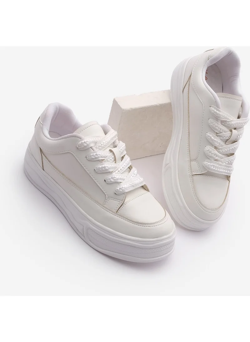 مارجين Women's Sneaker Thick Sole Lace-Up Sports Shoes Sapres