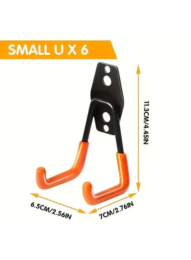 5 Pack Orange Heavy Duty Metal Bike Hooks Wall Mount Storage Hangers Anti Slip Utility Organizer - Image 4