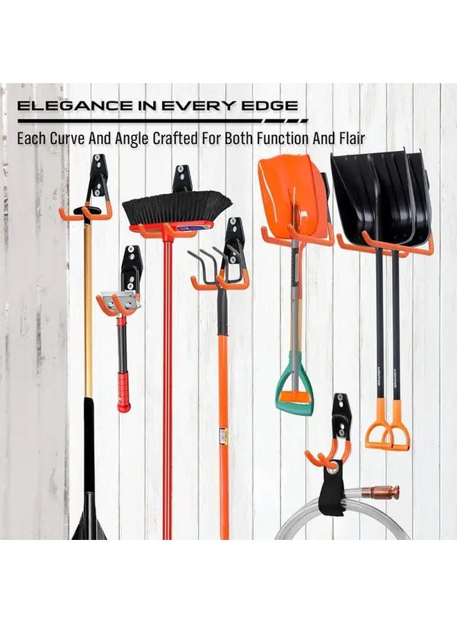 5 Pack Orange Heavy Duty Metal Bike Hooks Wall Mount Storage Hangers Anti Slip Utility Organizer - Image 5