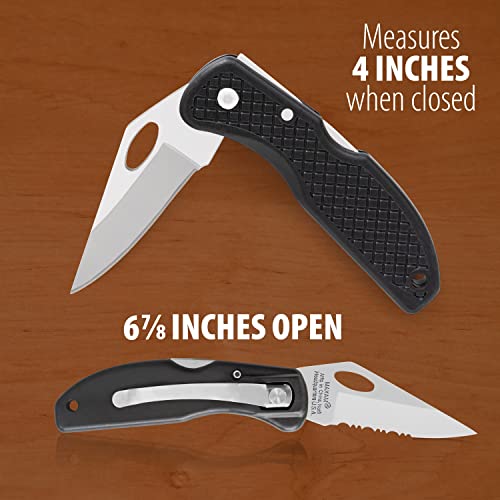Maxam Falcon VII Lockback 7 (Open) Inch Pocket Knife - Stainless Steel Honed Blade, Textured No-Slip Handle, Carry Clip - Image 2