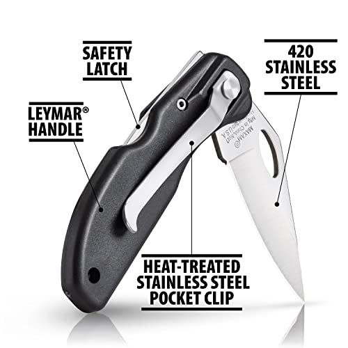 Maxam Falcon VII Lockback 7 (Open) Inch Pocket Knife - Stainless Steel Honed Blade, Textured No-Slip Handle, Carry Clip - Image 3