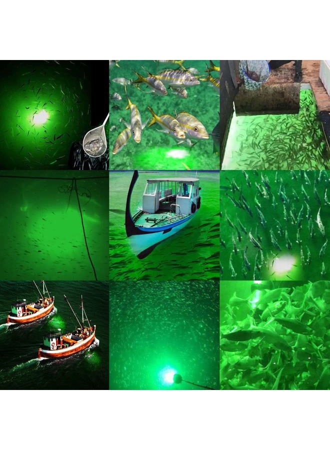 SAMDO (green) - IP68 12V LED Underwater Fishing Light Lamp 1080 Lumens Drop Fish Boat Night Light 8W - Image 4
