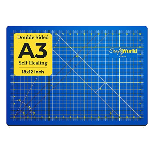 Crafty World 12 x 18 Cutting Mat for Sewing, Self Healing Double Sided Quilting Crafts Mat - Fabric Cutting Mat - Non Slip surface - Rotary Cutting Board - Image 1