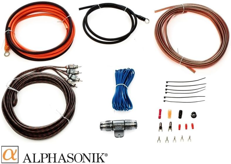 Alphasonik AAK8G Premium 8-Gauge Complete Car Amplifier Installation Kit Hyper-Flex Power, Ground, Speaker Wire RCA Cable - Exceeds AWG (American Wire Gauge) Standard Element Certified Amp Install Kit - Image 2