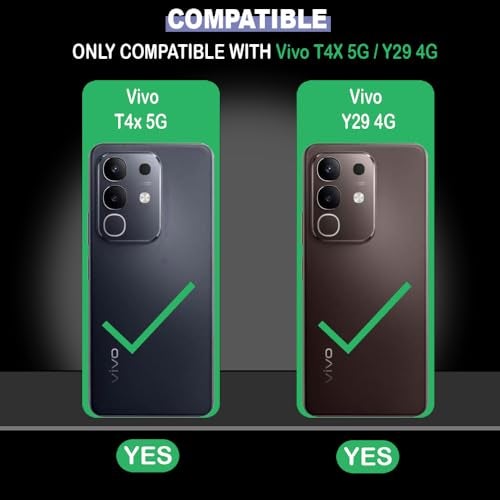 Casotec Armor Vivo T4x 5G Defender Case | Rotating Ring Holder & Kickstand in-Built | Military Grade Armor | 360 Degree Protection Back Cover for Vivo T4x 5G / Y29 4G/Y31 Pro 5G / iQOO Z10x 5G (Black) - Image 2