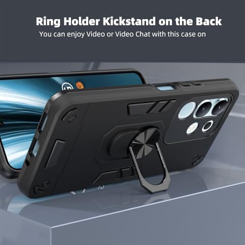 Casotec Armor Vivo T4x 5G Defender Case | Rotating Ring Holder & Kickstand in-Built | Military Grade Armor | 360 Degree Protection Back Cover for Vivo T4x 5G / Y29 4G/Y31 Pro 5G / iQOO Z10x 5G (Black) - Image 5