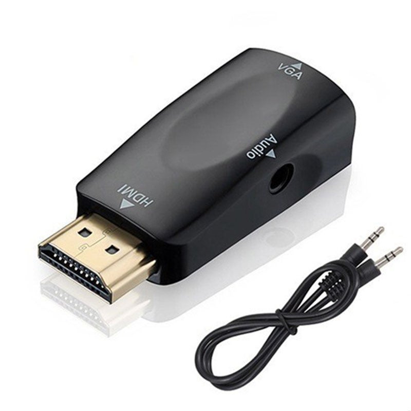 HDMI Male to VGA Female Adapter 1080P Audio Converter Audio cable black