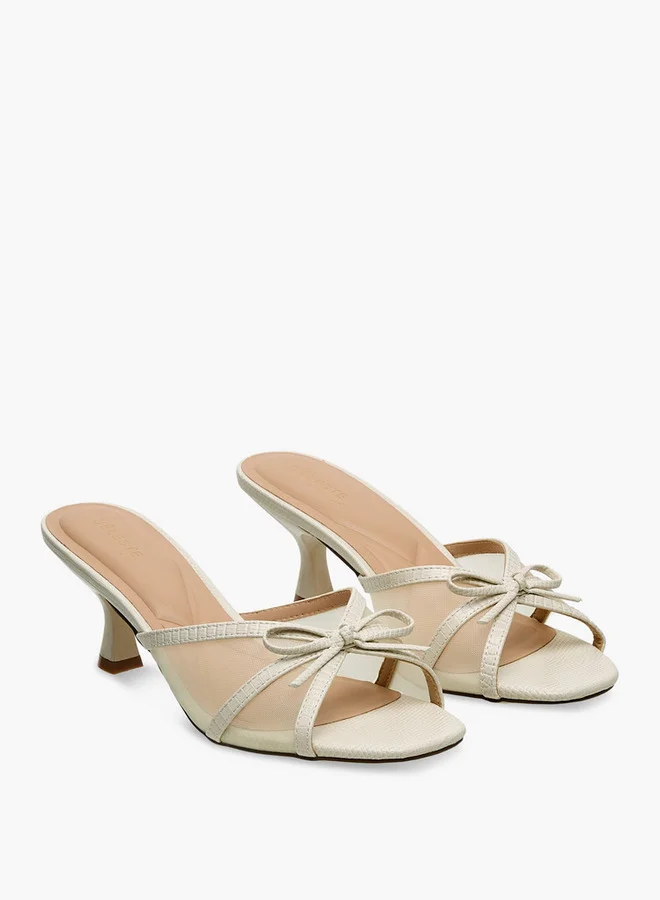 سيليست صنادل بكعب قطة مزينة بفيونكة للنساء