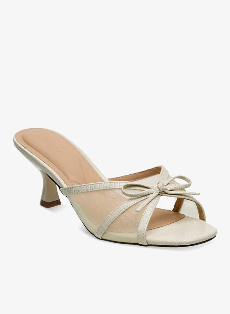 Celeste Women Bow Applique Kitten Heel Sandals
