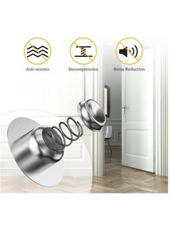 Arabest Magnetic Door Stop, 2 Pack Door Catch Holder with 3M Double-Sided Adhesive Tape,  Wall & Floor Mounted Door Stopper for Bedroom, Office (Silver)  - Image 4