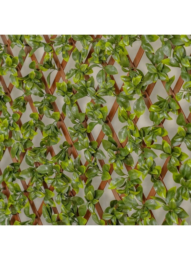 DANUBE HOME Artificial PVC Willow Fence Gardenia | Decorative Fence Cover With Plastic Plant Decor | Uv Resistant Faux Plants Greenery Artificial Hedges For Outdoor 90x180cm - Green 231202708858  - Image 4