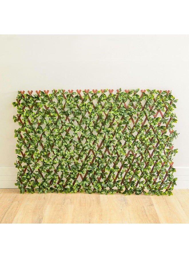 DANUBE HOME Artificial PVC Willow Fence Gardenia | Decorative Fence Cover With Plastic Plant Decor | Uv Resistant Faux Plants Greenery Artificial Hedges For Outdoor 90x180cm - Green 231202708858  - Image 3