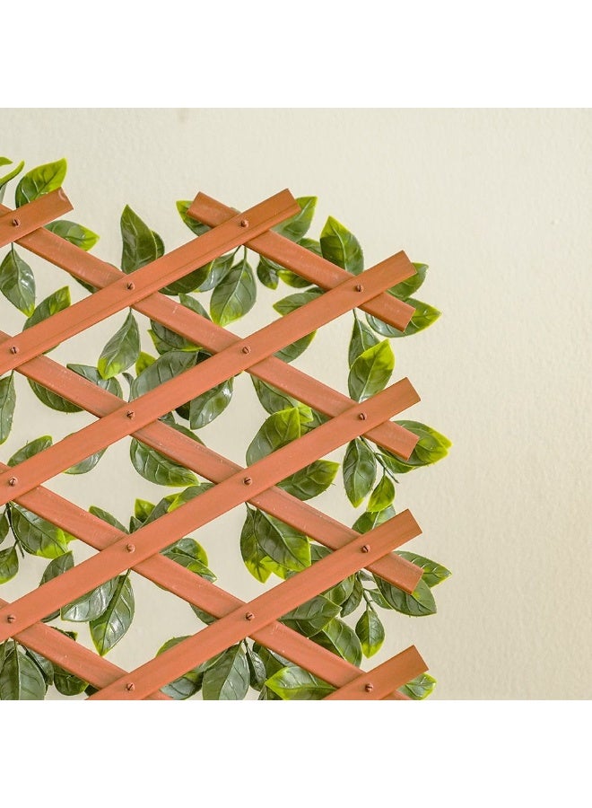 DANUBE HOME Artificial PVC Willow Fence Gardenia | Decorative Fence Cover With Plastic Plant Decor | Uv Resistant Faux Plants Greenery Artificial Hedges For Outdoor 90x180cm - Green 231202708858  - Image 5