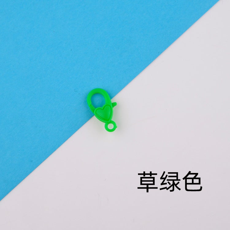 Color lobster buckle Korean mask plastic love chain key chain Handmade diy jewelry accessories spot wholesale Grass Green 