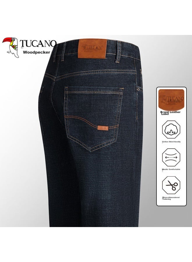 Tucano Men's Jeans, All-season Business Casual Fashion Trendy Versatile Elastic Slim-fit Trousers, Men's Clothing, Black Blue, Size 29 - Image 2