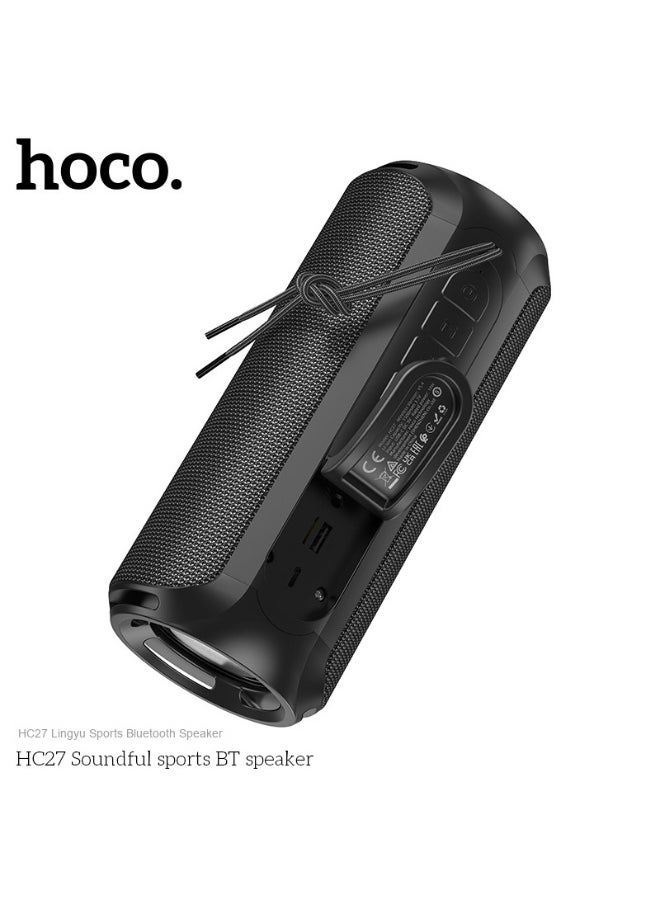 Hoco HOCO HC27 16W Portable Bluetooth Speaker – Wireless Lingyu Sports Speaker with FM/TF/USB Modes, TWS Pairing & Waterproof AB5362B Chip – Portable Speaker for Home, Outdoor & Travel – Black  - Image 3