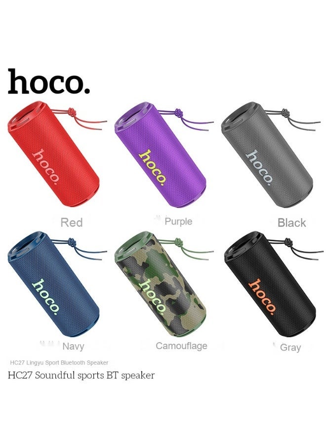 Hoco HOCO HC27 16W Portable Bluetooth Speaker – Wireless Lingyu Sports Speaker with FM/TF/USB Modes, TWS Pairing & Waterproof AB5362B Chip – Portable Speaker for Home, Outdoor & Travel – Black  - Image 2