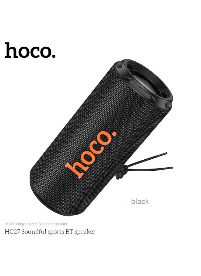 Hoco HOCO HC27 16W Portable Bluetooth Speaker – Wireless Lingyu Sports Speaker with FM/TF/USB Modes, TWS Pairing & Waterproof AB5362B Chip – Portable Speaker for Home, Outdoor & Travel – Black  - Image 1