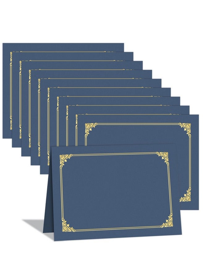 هاوتوكو 10 عبوات من حاملي الشهادات باللون الأزرق الداكن لحاملي الدبلومات وأغطية الشهادات ومجلدات الشهادات مع حدود من رقائق الذهب لحجم الحروف 8.5X11 - Image 1
