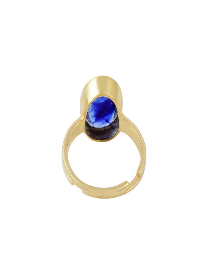 Sidharth Gems 12.25 Ratti 11.00 Carat Lab - Certified Unheated Untreatet AAA+ Quality Natural Blue Sapphire Neelam Gold Adjustable Gemstone Ring for Women's and Men's - Image 2