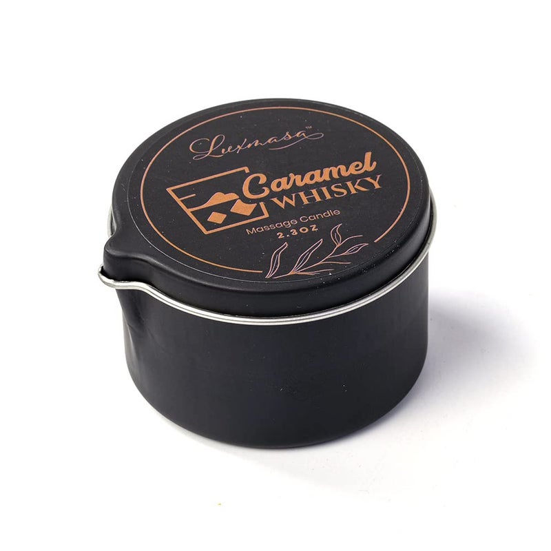 LUXMASA Soybean Wax Warming Massage Oil Candle for Stress Relief and Skin Moisturizing, Romantic Gift SPA Use Home Scented Candle Body Oil Caramel Whisky Scent 2.35 OZ - Image 3