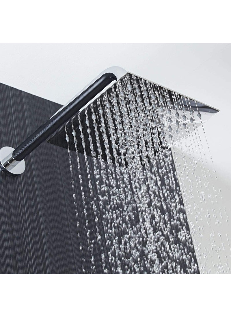 SPAZIO SPAZIO Rain Shower Stainless Steel Ultra Slim 6x6 Inch With 15 Inch Long Arm Shower Head  - Image 1