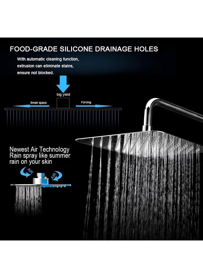 SPAZIO SPAZIO Rain Shower Stainless Steel Ultra Slim 6x6 Inch With 15 Inch Long Arm Shower Head  - Image 5