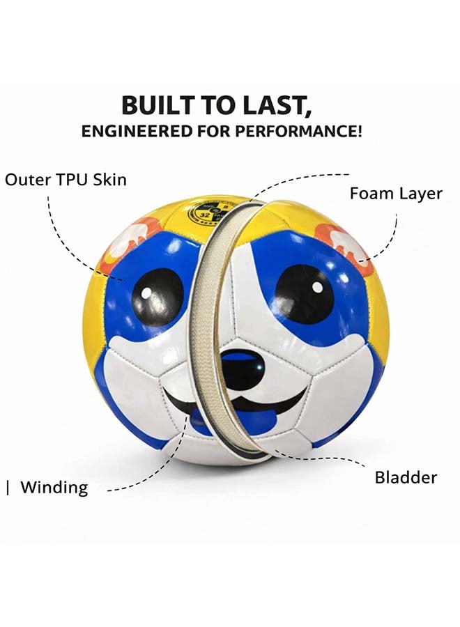 Elan Animated PVC Football Size 5 White & Blue – Official Size Outdoor Soccer Ball for Training, Coaching and Casual Games - Image 4