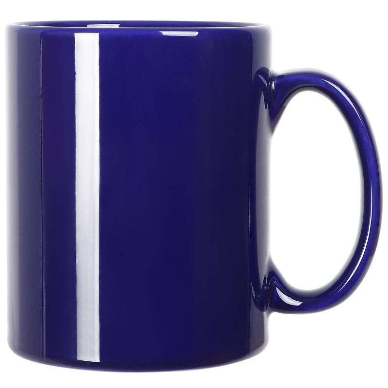 Smilatte 20 OZ Extra Large Ceramic Coffee Mug, M017 Classic Porcelain Boss Super Big Tea Cup with Handle for Office and Home, Blue - Image 1