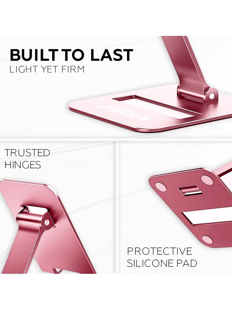 AMROAH Phone Stand for Cellphone Adjustable Phone Holder for Desk, Folding Office Mobile Holder Portable for Desktop Table Bed Compatible Smartphones Apple iPhone 16 15 14 13 12 Pro Max Plus Samsung Tables iPad  - Image 3