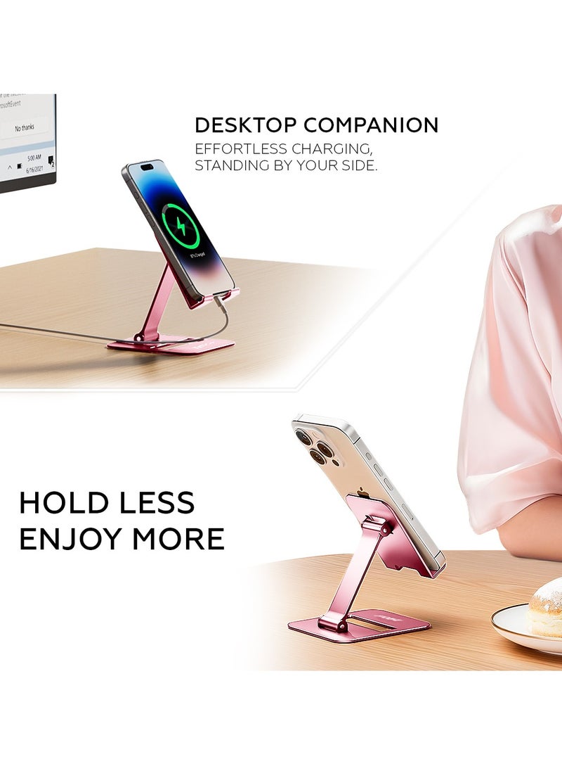 AMROAH Phone Stand for Cellphone Adjustable Phone Holder for Desk, Folding Office Mobile Holder Portable for Desktop Table Bed Compatible Smartphones Apple iPhone 16 15 14 13 12 Pro Max Plus Samsung Tables iPad  - Image 5