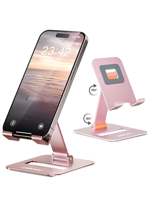 Phone Stand for Cellphone Adjustable Phone Holder for Desk, Folding Office Mobile Holder Portable for Desktop Table Bed Compatible Smartphones Apple iPhone 16 15 14 13 12 Pro Max Plus Samsung Tables iPad