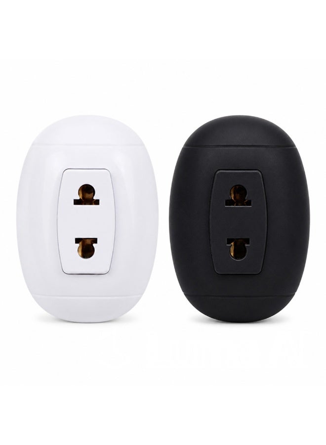 Hero Inline Extension Socket with On Off Switch 16A 250V, Cord Socket for Making or Repairing Extension Cables, Pack of 2, White and Black - Image 1