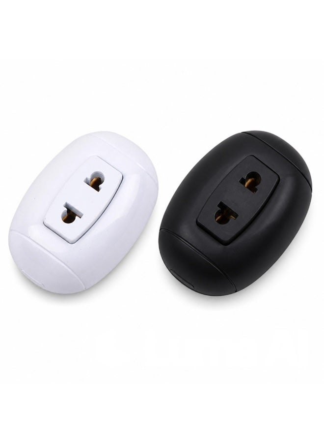 Hero Inline Extension Socket with On Off Switch 16A 250V, Cord Socket for Making or Repairing Extension Cables, Pack of 2, White and Black - Image 2