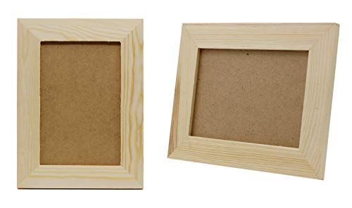 Creative Hobbies Pack of 6 - Unfinished Solid Pine Wood Picture Frames For Arts & Crafts, DIY Painting Project - Stand or Hang on the Wall - (8x6 Frame Size Holds 6x4 Pictures) For Adults and Kids - Image 4