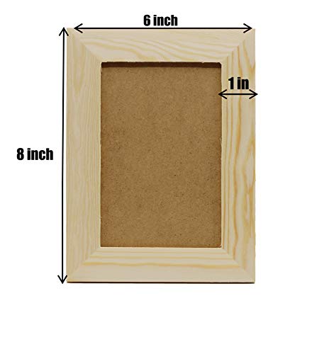 Creative Hobbies Pack of 6 - Unfinished Solid Pine Wood Picture Frames For Arts & Crafts, DIY Painting Project - Stand or Hang on the Wall - (8x6 Frame Size Holds 6x4 Pictures) For Adults and Kids - Image 3