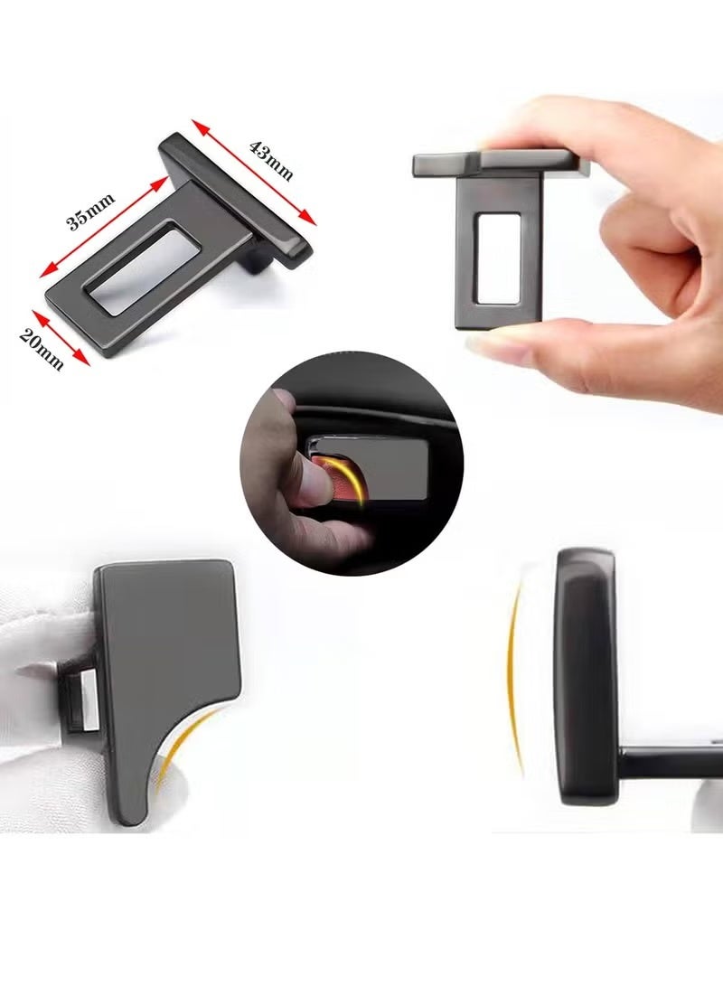 قطعتان من مشبك حزام مقعد السيارة المخفي، سدادة إنذار لحزام الأمان المعدني للسيارات، كاتم صوت حزام الأمان للسيارة لإلغاء ضوضاء القيادة - Image 2