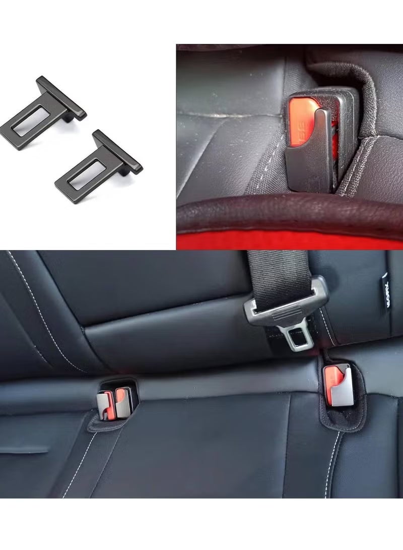 قطعتان من مشبك حزام مقعد السيارة المخفي، سدادة إنذار لحزام الأمان المعدني للسيارات، كاتم صوت حزام الأمان للسيارة لإلغاء ضوضاء القيادة - Image 5