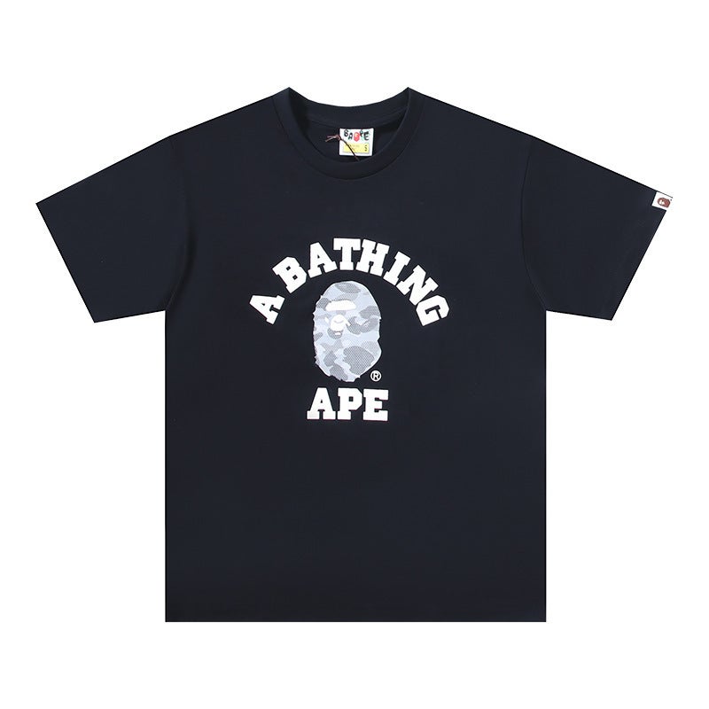 250 Grams Weight Correct Version Of The Tide Brand Bape Short Sleeve T-Shirt Men And Women Couples Loose Ape Head Half Sleeve - Image 1